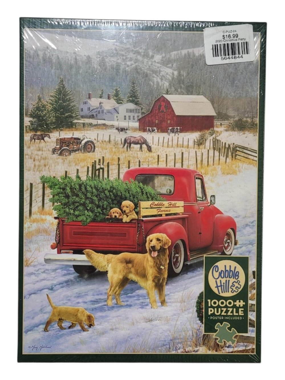 Cobble Hill Christmas on the Farm 1000 Piece Jigsaw Puzzle NEW